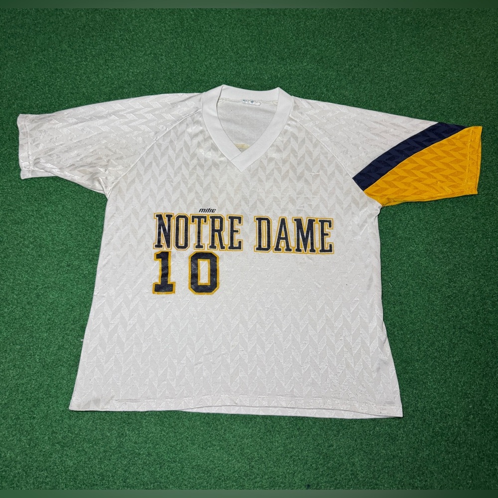 Vintage 90s Notre Dame Fighting Irish Large Retro College Mitre Soccer Jersey